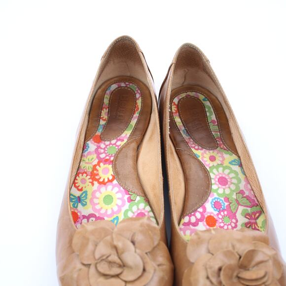 Born Tan Floral Ballet Flats - Picture 7 of 8
